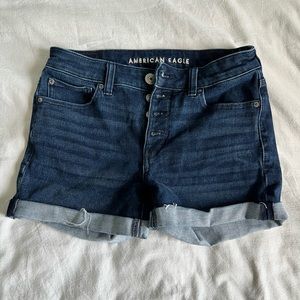 American Eagle Dream Denim Midi Short Dark Wash Size 6